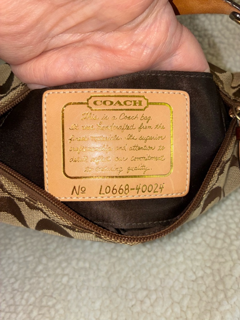 Vintage Coach LO668-40024 Brown Jacquard Signature Monogram Mini Shoulder Bag - Picture 10 of 12